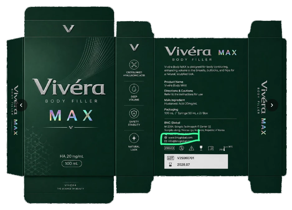 Vivera Max body filler packaging